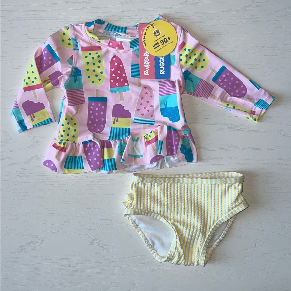 Rufflebutts Popsicle Rash Guard Set 3-6 6-12 12-18 18-24 months 2T 4T 6